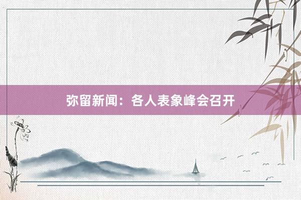 弥留新闻：各人表象峰会召开